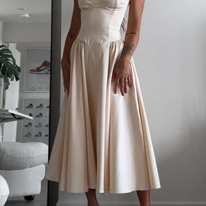 Rosiedress Spaghetti Strap Pocketed Corset Swing Midi Dress