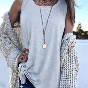 Rosiedress Casual Side Tie Knot Front Tank Top