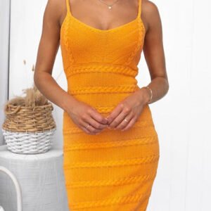 Rosiedress Strappy V Neck Cable Knit Bodycon Mini Dress