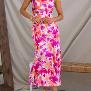 Rosiedress One Shoulder High Waist Mermaid Floral Cami Dress